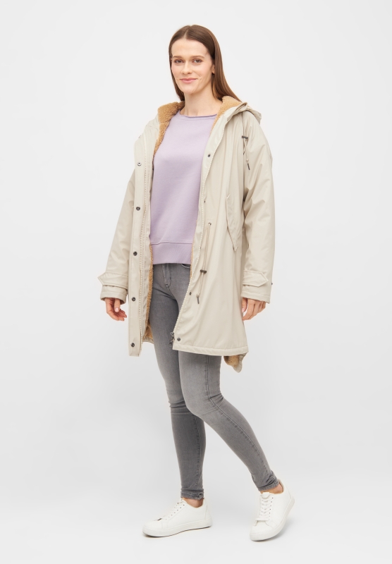 Friese Tidaholm-  Damen Regenjacke - Fog Beige Gefüttert